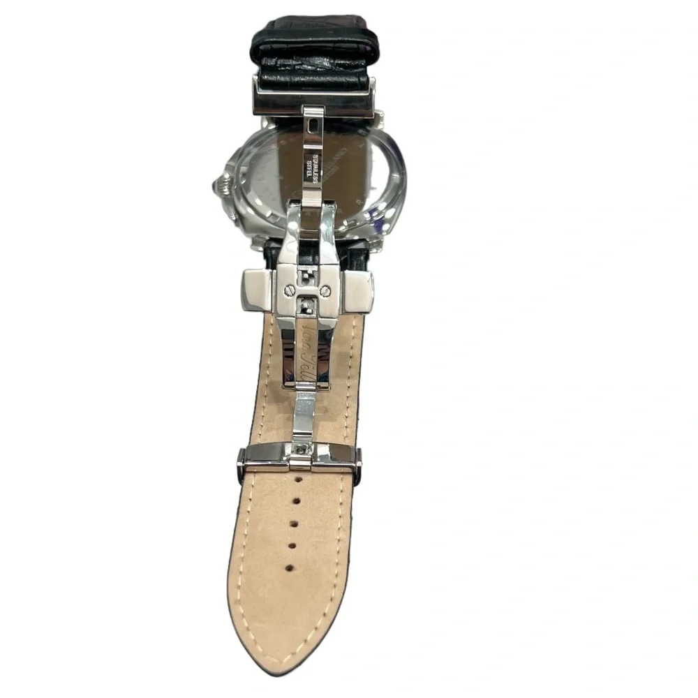 GIORGIO MILANO STAINLESS STEEL BLACK DIAL QUARTZ WATCH 864ST032